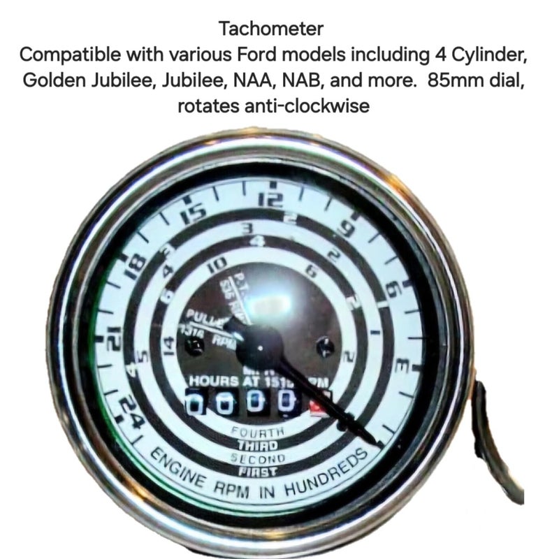 VR Autopedia Fits in Ford Tractor Replacement kit Temp, Amp, Oil Pressure, Tach Gauge Set | Mod 600 800 900 1800 2000 4000 | Chrome Bezel | FD Gauges kit| Easy Installation | Value Pack | 8N17360A1 - Image 2
